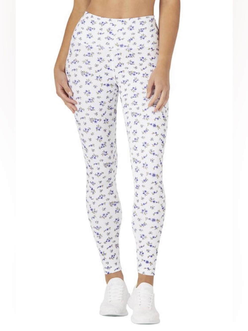 Glyder XS Floral High-Waist Leggings - Blue/purple mini flower Print